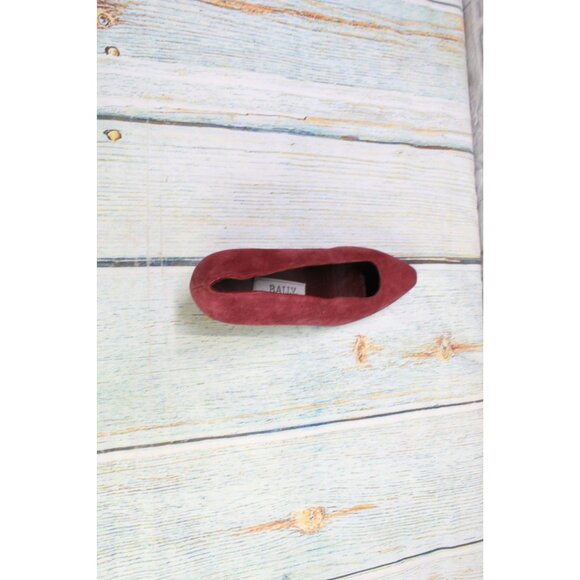 Bally Inova Women's Red Suede Slip On Pointed Casual Pump Heel Shoes Size 5.5 M - Picture 7 of 9